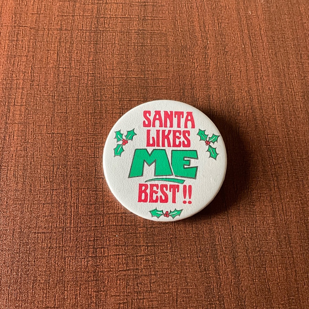 Festive Santa Button Pin